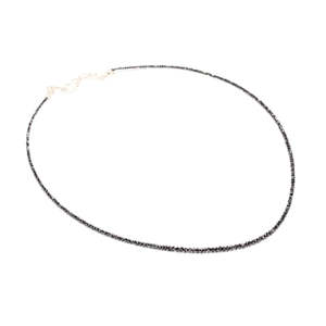 Collar de Plata de Ley con Diamantes Negros Naturales AAA+, Cuentas Facetadas en Forma de Rondelle, Hecho a Mano, de Lujo, 16 Pulgadas, Suministro al por Mayor, Sudáfrica - Product Image 2