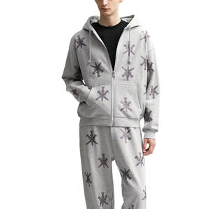 Sudadera con Capucha para Hombre, Mezcla de Algodón, Transpirable, con Estampado Digital, Logotipo Bordado, Bolsillo con Pedrería - Product Image 5