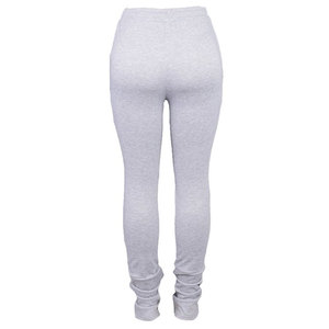 Meilleures ventes de leggings taille haute décontractés pour femmes en tissu tricoté respirant avec couleur unie et design à cordon de serrage - Product Image 2