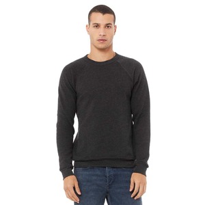 Wholesale Crewneck Long Sleeve Bella Canvas <b>Sweatshirts</b> Fleece High Quality <b>Sweatshirts</b> Deep <b>Grey</b> - Product Image 4