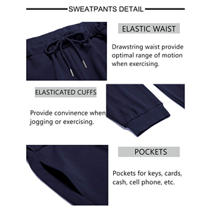 Ensembles de survêtements pour hommes de haute qualité personnalisés en gros OEM ensemble de survêtements de jogging pull-over survêtements de sport respirants pour hommes - Product Image 5