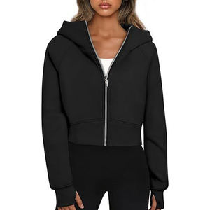Sudadera con Capucha Corta de Punto de Poliéster/Algodón para Mujer, Diseño con Forro y Logotipo Personalizado, Cuello con Capucha, Temporada de Otoño, Oferta Especial - Product Image 2