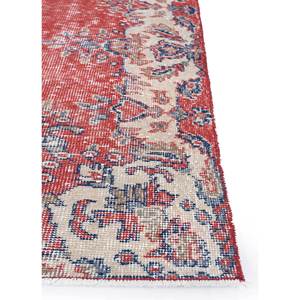 Tapis en laine noué à la main rouge et orange vintage Pae-2156, motif médaillon et motif de couloir pour la décoration de la maison et du salon - Product Image 4