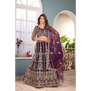 Lehenga Choli tradicional de calidad superior con trabajo de secuencia de bordado Color atractivo para funciones nupciales y eventos especiales - Product Image 6