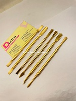 Les meilleurs poussoirs à cuticules plaqués or en acier inoxydable avec logo personnalisé poussoirs de manucure et pédicure à double extrémité personnalisent les outils pour ongles