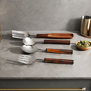 ช้อนเสิร์ฟสลัดทำจากเรซินด้ามจับทำจากไม้ธรรมชาติทำจากเรซินเครื่องมือสำหรับเซิร์ฟเวอร์สินค้าใหม่ - Product Image 1