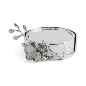 Luxury Silver Metal <b>Coaster</b> with Floral Design Elegant <b>Drink</b> <b>Coaster</b> for Home & Office Decor - Product Image 5