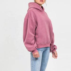 Sudadera con capucha de gran calidad para mujer, sudadera de manga larga gruesa y pesada con estampado de pantalla, sudadera Lisa para mujer, Sudadera con capucha de algodón con logotipo personalizado para mujer - Product Image 4