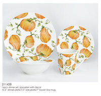 Feest Creaties Pompoen Gebladerte Levert Herfst Thema Keramische Borden Serviesgoed Sets Voor Mensen Thanksgiving Tafeldecor
