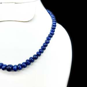 สร้อยคอแซฟไฟร์สีน้ำเงินธรรมชาติทรงกลมไล่ระดับ (6-11 มม.) - Product Image 2