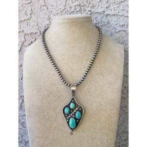 Pendentif Randy Billy Kingman serti de pierres avec incrustation de turquoise et d'argent sterling - Product Image 2