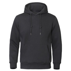 OEM Custom <b>Men</b> Hoodie Carbon <b>Black</b> Heavyweight Fleece Pullover Essential Streetwear Hoody Factory Wholesale Low MOQ Bulk Apparel - Product Image 1