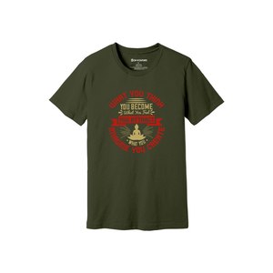 T-shirt 100% coton avec impression de thèmes de bouddha Style décontracté 12 options de couleur 160-180 Placement de conception personnalisable GSM lourd - Product Image 1