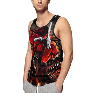 Sublimación completa Diseño de logotipo personalizado de alta calidad Hombres Gimnasio Stringer Tank Top Ropa de fitness Chalecos sin mangas de algodón - Product Image 1