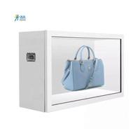Boîte d'affichage publicitaire transparente LCD OEM de toutes tailles, support de sol PCAP Touch Multi-Media Showcase 3d hologramme box