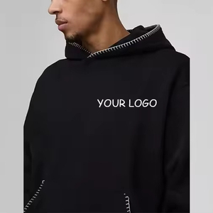 OEM Custom <b>Women's</b> Regular Hoodie 100% Cotton <b>Fleece</b> 360g Breathable Eco-Friendly Lined Front Logo <b>Black</b> Oversized Solid Winter - Product Image 3