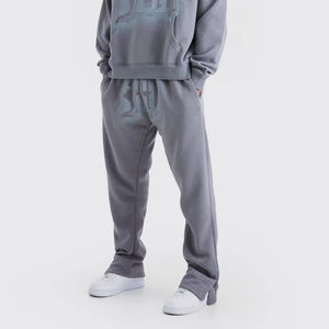 Low MOQ 420GSM Sweatsuit Chándal de algodón Hombres Sudadera con capucha de gran tamaño y pantalones acampanados Pantalones de chándal de pierna ancha personalizables - Product Image 3