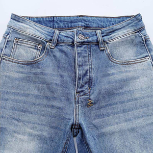 Classique hommes jeans denim pantalon mince coupe droite maigre déchiré en détresse décontracté à la mode élégant mode en vrac en gros - Product Image 5