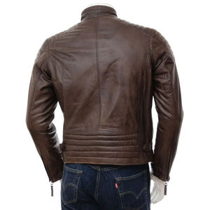 Offre Spéciale High Street Veste vintage confortable pour hommes Veste de motard en cuir de haute qualité Vente en ligne pour l'hiver - Product Image 2