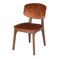 Silla minimalista para jardín, muebles con espuma suave, silla de madera de teca y cuero para restaurante, silla de comedor de buena calidad