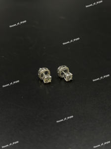 Boucles d'oreilles clous deux-en-un en moissanite taille coussin, argent 925, sertissage halo glacé, style hip-hop, unisexe, pour soirée, cadeau - Product Image 3