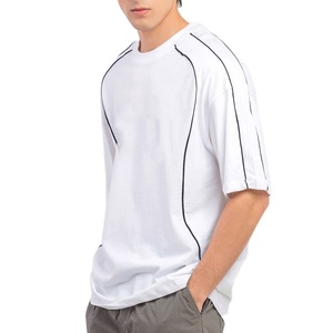 T-shirt ample en toile de soie/coton 210 g/m² coupe régulière, col rond, couleur unie, respirant, séchage rapide, prix bas, vente en gros - Product Image 2