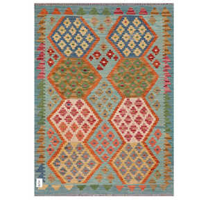 Alfombra Kilim de Maimana, Afganistán, 148 x 107 cm, Alfombra Tradicional Afgana - Product Image 1
