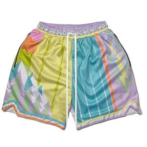 Short de baseball en maille unisexe personnalisé design sublimé taille élastique cordon de serrage port confortable grande taille séchage rapide respirant - Product Image 1