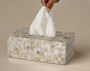 Caja de pañuelos de nácar elegante soporte de incrustaciones de concha hecha a mano para decoración de lujo para el hogar y la Oficina - Product Image 3