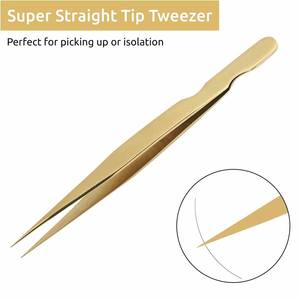 Pinces à cils de qualité supérieure en acier inoxydable à pointe pointue, pinces à extensions de beauté - Product Image 2