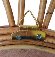 Miroirs Mulya en gros, miroirs muraux éclairés de haute qualité en rotin tressé brun clair, design traditionnel, cadre en bois, boîte rembourrée