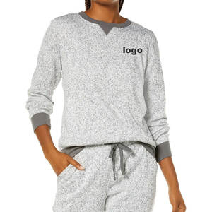 Top Trend mujeres al aire libre suave algodón elástico ácido lavado polar forrado pulóver correr antiarrugas transpirable sudadera - Product Image 5