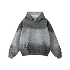 Sweat à capuche surdimensionné vintage pour homme personnalisé, lourd, délavé à l'acide, déchiré, 100% coton, pour l'hiver - Product Image 5