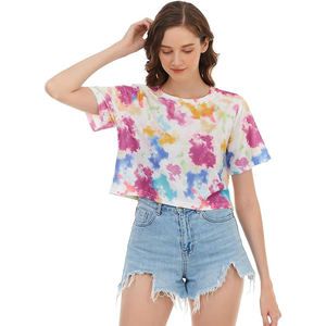 Nuevo diseño de ropa de calle para mujer, Camiseta corta de verano, Tops cortos de entrenamiento transpirables personalizados para mujer - Product Image 2