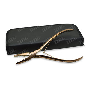 Pince d'extension de cheveux longue en acier de qualité supérieure en or rose de haute qualité avec outils de perles de cheveux de conception striée - Product Image 4