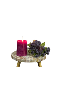 Acentos decorativos para el hogar, base de soporte de flores con incrustaciones de perlas, Decoración de mesa de MDF, acentos en la sala de estar hechos a mano - Product Image 2