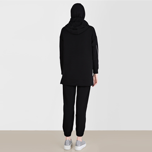 Muslim <b>Women</b> Casual Abaya Hoodie Long Sleeve Terry Dress with Zipper and Pocket Modest Sports Tracksuit <b>for</b> Ladies - Product Image 4