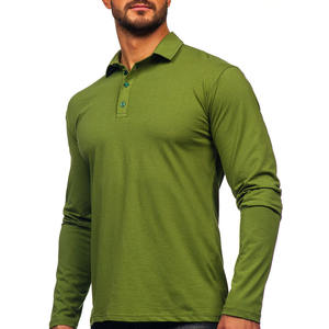 Polo de manga larga para hombre, camisa a precio de fábrica, nueva moda, holgada, informal, de diseño liso, transpirable - Product Image 3