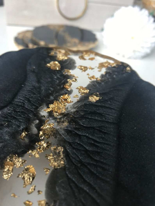 Juego de Bandeja y Posavasos de Resina Personalizados, Bandeja de Resina Hecha a Mano con Asa y Juego de Posavasos, Juego de Bandeja y Posavasos de Resina con Brillo - Product Image 2