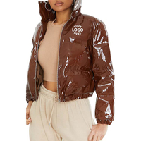 Veste courte d'hiver matelassée à capuche pour femme, grandes tailles, avec poches zippées, coupe courte, imperméable, réversible, en fourrure, lin, nylon, laine