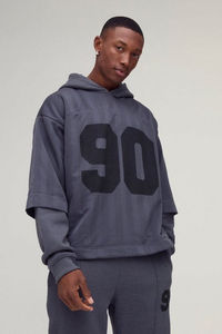 Ensemble de survêtement homme OEM personnalisé, coupe régulière, design oversize, délavage acide, impression sérigraphique, haute qualité, prix usine, 100% - Product Image 2