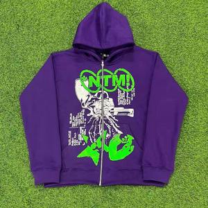 เสื้อมีฮู้ดแบบซิปรูดสำหรับชายและหญิงผ้าคอตตอน100% รุ่น2025ดีไซน์พิมพ์ลายหน้าจอคุณภาพสูงราคาไม่แพงและมีสไตล์ - Product Image 1