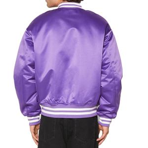 แจ็คเก็ตเบสบอลผ้าซาตินคุณภาพสูงสำหรับผู้ชาย สไตล์ลำลอง แขนยาว น้ำหนักเบา เหมาะสำหรับฤดูหนาว กำลังเป็นที่นิยม มีไซส์พลัส - Product Image 4