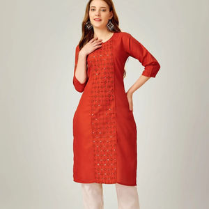 ชุดเสื้อผ้าอินเดียและปากีสถานชุดกระโปรงผ้าฝ้ายปักลายเรียงตามลำดับ - Product Image 1