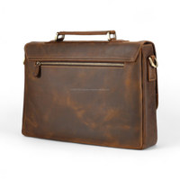 Bolso Bandolera de Cuero Genuino para Hombre, de Alta Calidad y Duradero, con Logotipo Personalizado, para Portátil, Oficina y Uso Diario