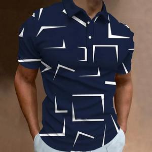 Nouveau T-Shirt Top D'été À Manches Courtes Motif Coloré Tee Casual Homme Vêtements De Mode Hommes Polo 3D Mince Ligne Stripe - Product Image 2