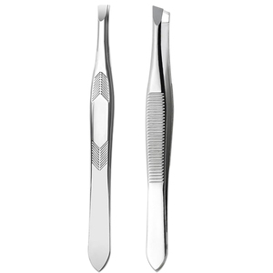 Pinzas de Acero Inoxidable con Punta Inclinada para Cejas de Mujer, Duraderas, Antideslizantes, Fáciles de Usar, Precio al por Mayor - Product Image 1