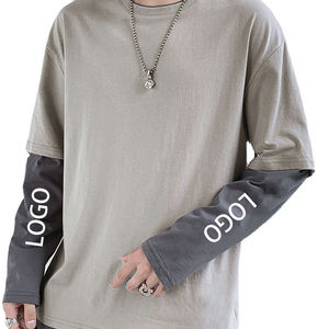 เสื้อยืดผู้ชายแขนสั้นผ้าฝ้าย100% ระบายอากาศได้ดีเสื้อยืดธรรมดาทรงพอดีตัวขนาดพิเศษโลโก้ตามสั่ง - Product Image 4