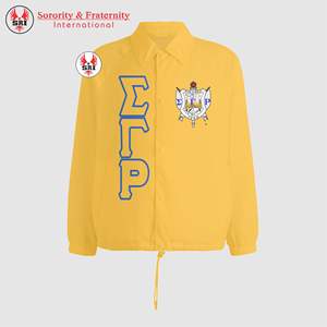 Logo personnalisé pour hommes Sigma Gamma Rho veste d'entraîneurs vierge grande taille pour hommes veste d'entraîneurs coupe-vent veste d'entraîneurs - Product Image 3