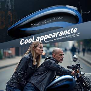 Kit de toilettage professionnel, rasoir électrique rechargeable pour hommes, rasoir pour la tête humide/sèche, pour cuir chevelu chauve et barbe, étanche IPX7 - Product Image 1